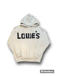 louis's hoodie in grey with black lettering